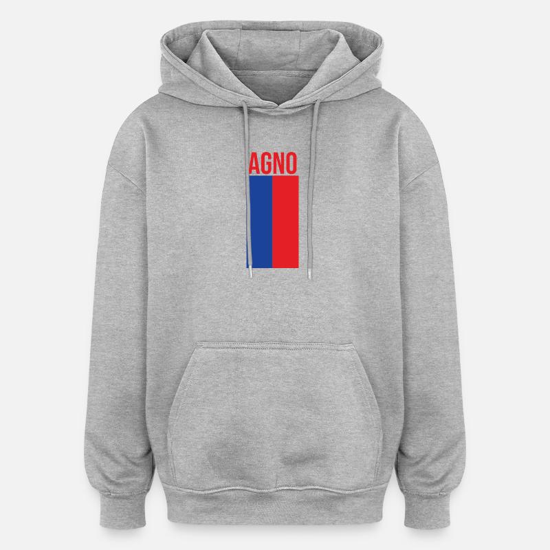 Agno Ticino Souvenir - Sweat à capuche oversize unisexe - gris chiné