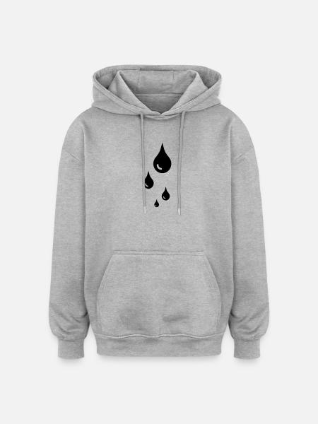 tropfen - Oversized Unisex Hoodie - Grau meliert