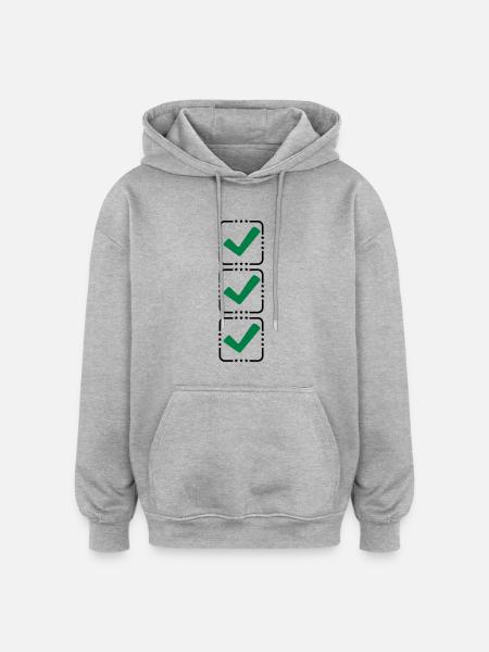 3 hook buttons - Oversized Unisex Hoodie - heather grey