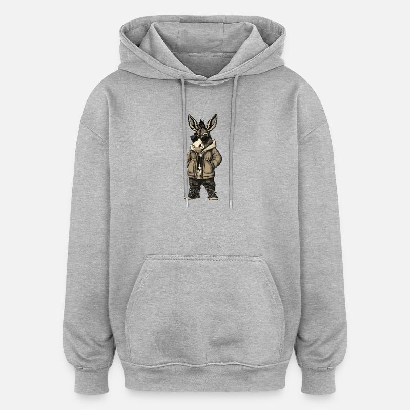 Donkey Cool Winter - Oversized Unisex Hoodie - heather grey