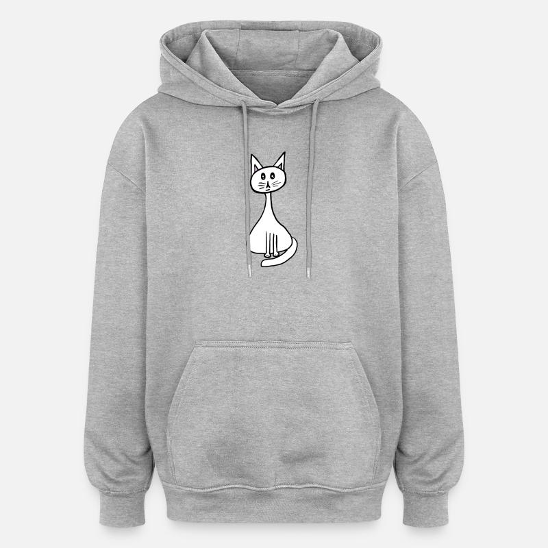 Chat Chats Enfants Caressés Miaulent - Sweat à capuche oversize unisexe - gris chiné