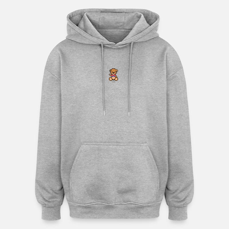 Pixel MiniBear Croatia - Sweat à capuche oversize unisexe - gris chiné