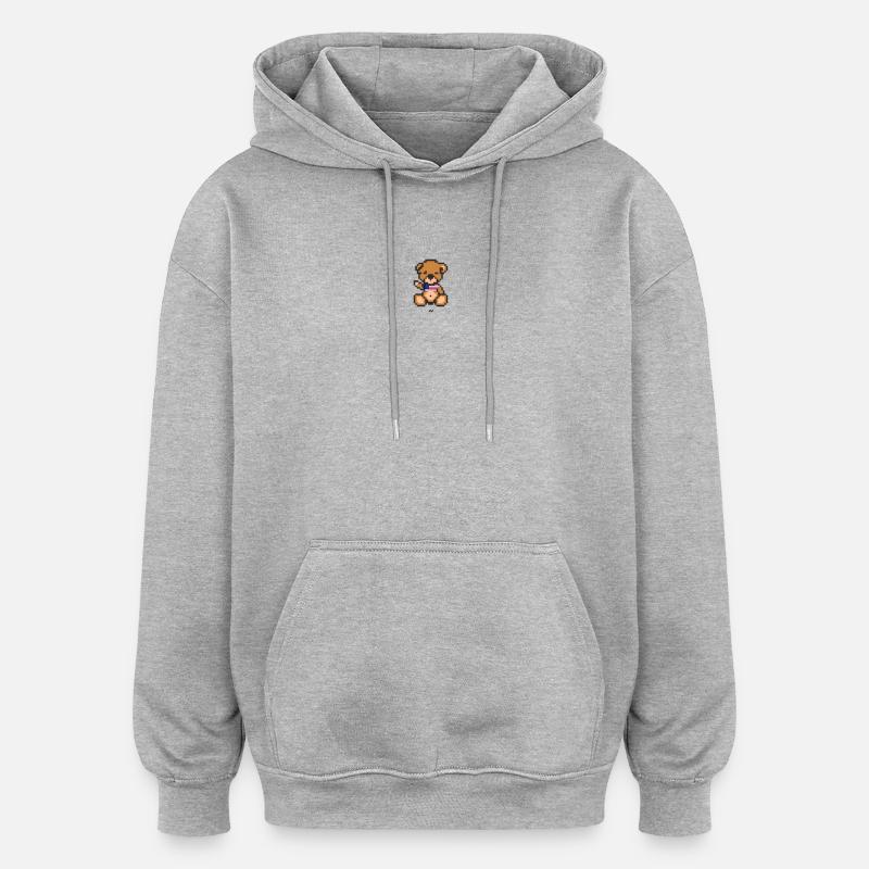 Pixel MiniBear USA - Sweat à capuche oversize unisexe - gris chiné