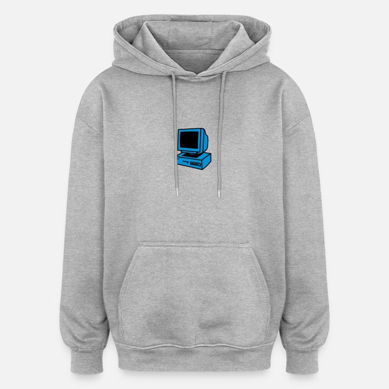 Computer - Sweat à capuche oversize unisexe - gris chiné