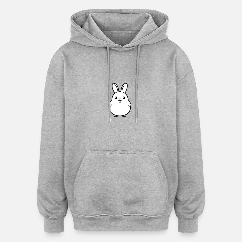 Drôle de lapin de Pâques - Sweat à capuche oversize unisexe - gris chiné