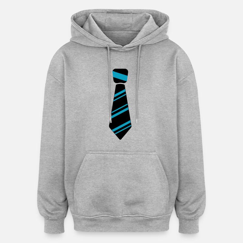 cravate bleue - Sweat à capuche oversize unisexe - gris chiné