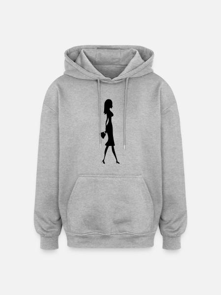 shopping_queen - Oversized Unisex Hoodie - Grau meliert