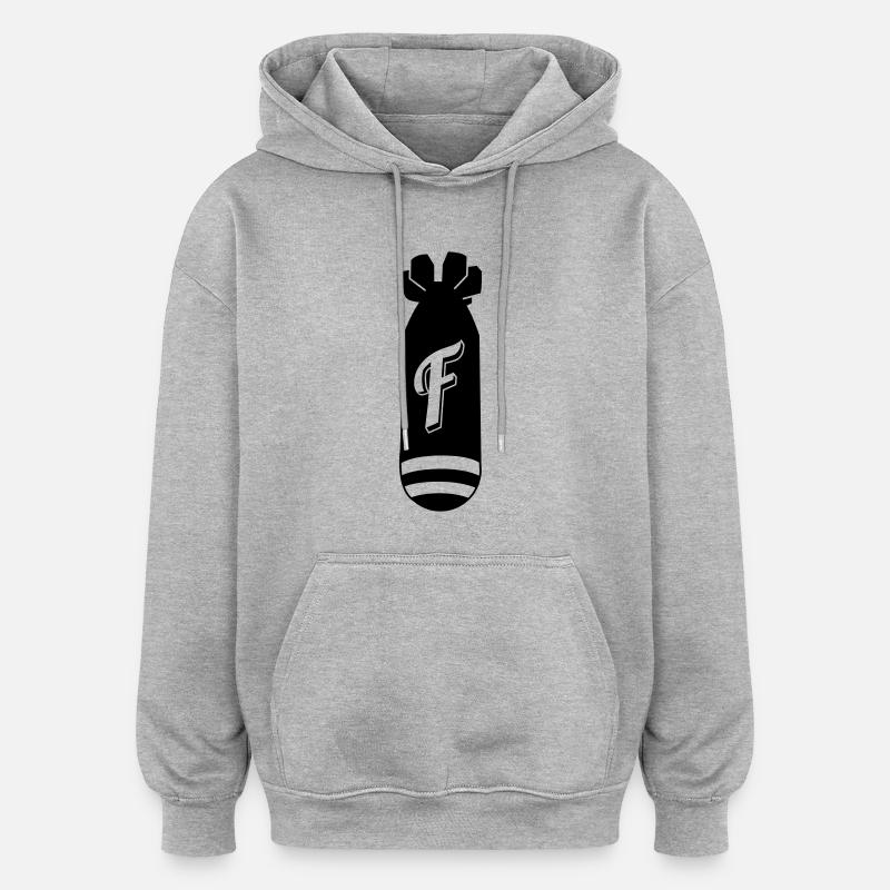 f bombe - Sweat à capuche oversize unisexe - gris chiné