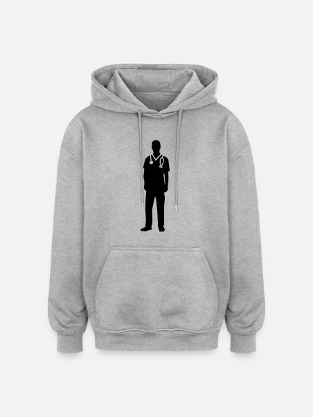 Infirmier - Sweat à capuche oversize unisexe - gris chiné