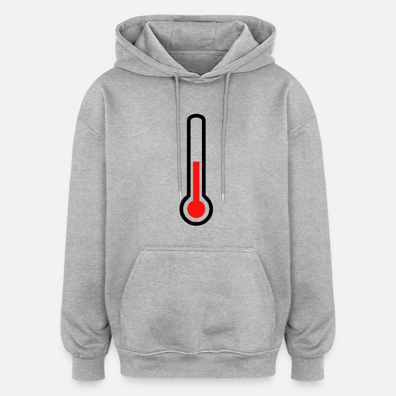 Thermomètre - température - Sweat à capuche oversize unisexe - gris chiné