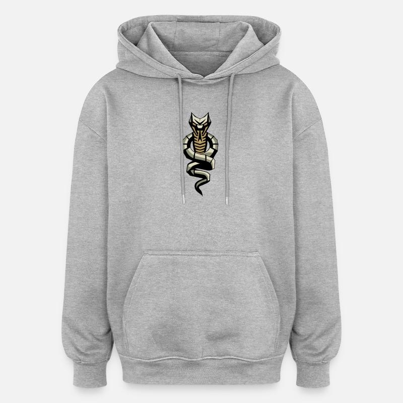SNAKE LEVEL 3 - Oversized Unisex Hoodie - Grau meliert