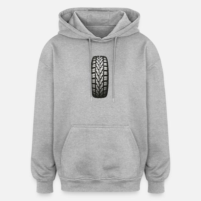 Tire Tread Pattern - Oversized Unisex Hoodie - heather grey