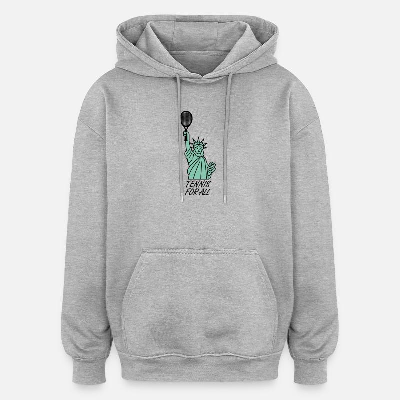 Tennis pour tous - Sweat à capuche oversize unisexe - gris chiné