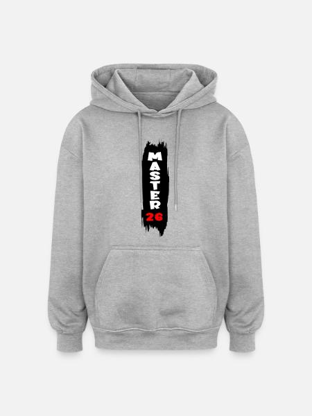 Master 2026 - Sweat à capuche oversize unisexe - gris chiné