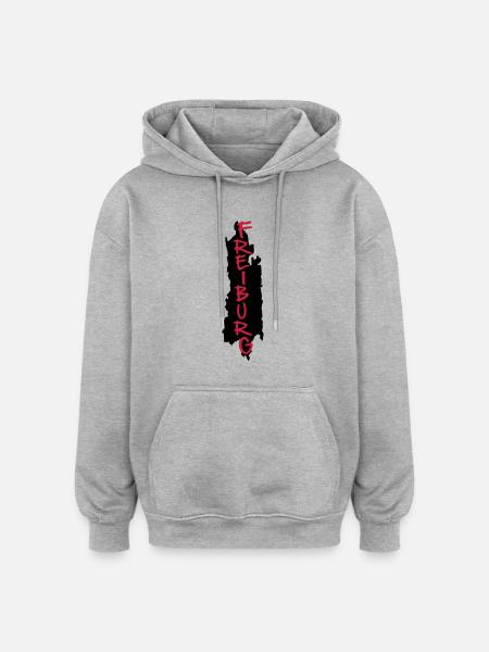 freiburg - Oversized Unisex Hoodie - Grau meliert
