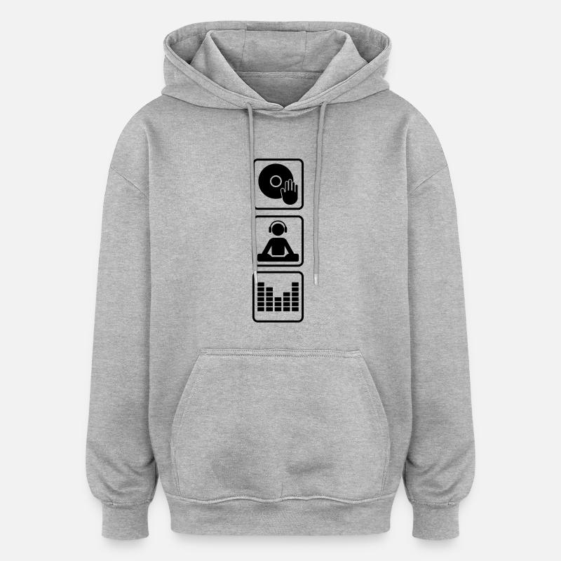 Plateau tournant DJ - Sweat à capuche oversize unisexe - gris chiné