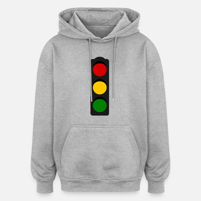 Ampel 2 - Oversized Unisex Hoodie - Grau meliert
