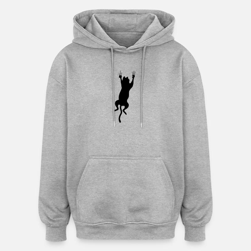 cat Katze mietze - Oversized Unisex Hoodie - Grau meliert
