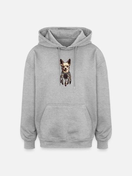 Chihuahua Dream Catcher - Oversized Unisex Hoodie - heather grey