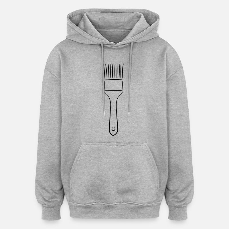 Maler Pinsel Zeichnung - Oversized Unisex Hoodie - Grau meliert