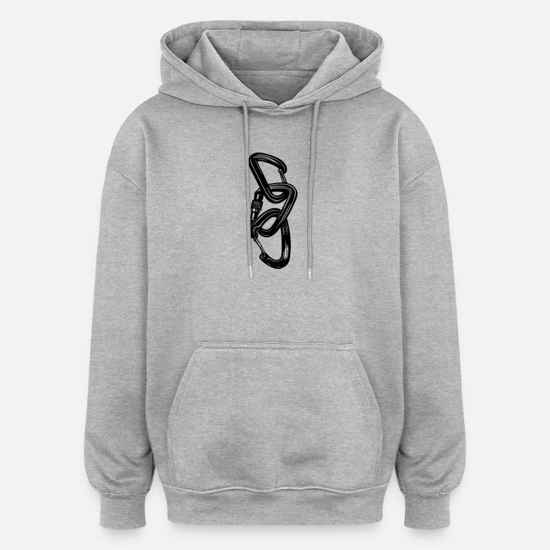 3 Karabiner – Klettern verbindet - Oversized Unisex Hoodie - Grau meliert