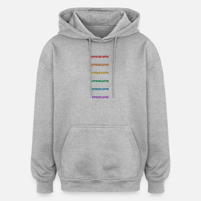 Regenbogen-Liebe ist Liebe - Oversized Unisex Hoodie - Grau meliert