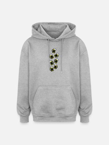 Toasting beer Drinking - Oversized Unisex Hoodie - heather grey