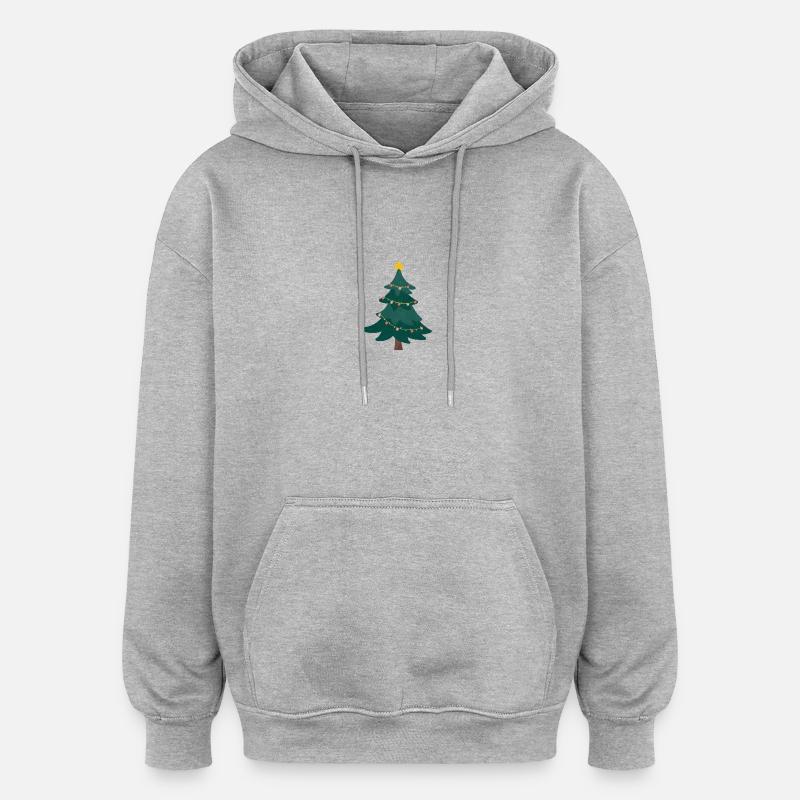 Arbre de Noël - Sweat à capuche oversize unisexe - gris chiné