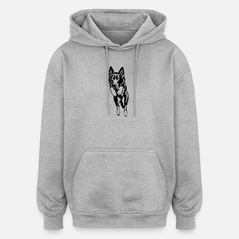 Deutscher Schäferhund - Oversized Unisex Hoodie - Grau meliert