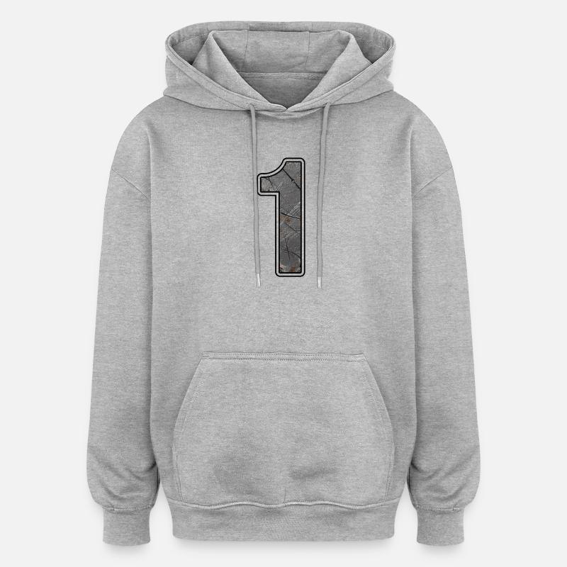 Une conception de texture de béton - Sweat à capuche oversize unisexe - gris chiné