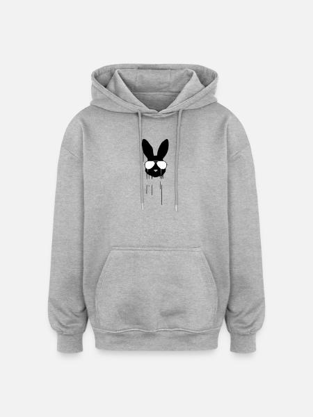 Bad Bunny Bunny Sunglasses - Oversized Unisex Hoodie - heather grey