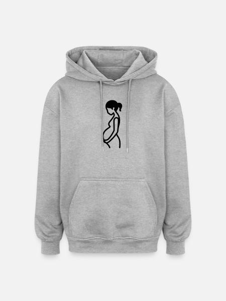 enceinte - Sweat à capuche oversize unisexe - gris chiné
