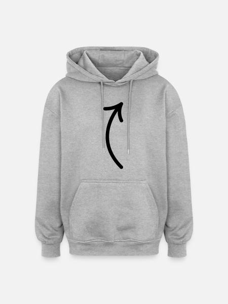 pfeil - Oversized Unisex Hoodie - Grau meliert
