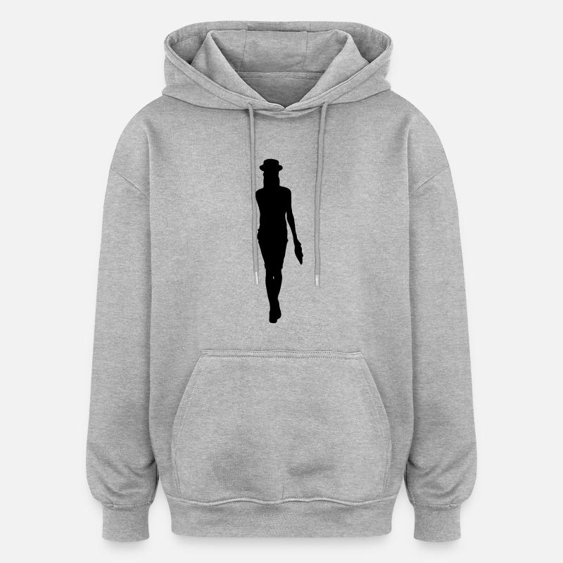 Silhouette silhouette silhouette - Sweat à capuche oversize unisexe - gris chiné