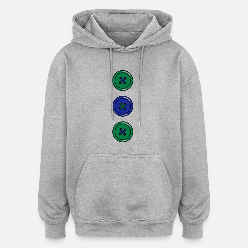 Boutons - Sweat à capuche oversize unisexe - gris chiné
