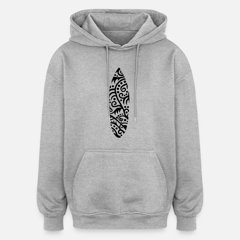 Surf - Sweat à capuche oversize unisexe - gris chiné