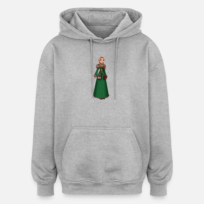 Silvaria - Sweat à capuche oversize unisexe - gris chiné