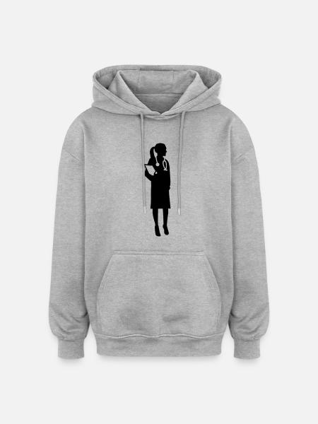 Docteur - Sweat à capuche oversize unisexe - gris chiné