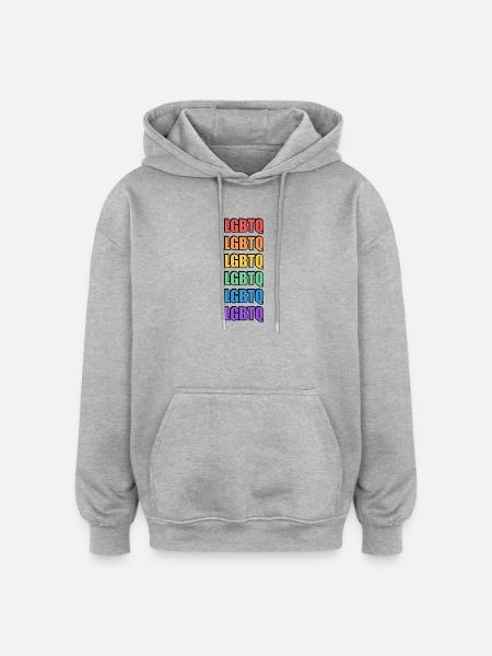 Lebendiges Regenbogen-LGBTQ-Pride-Design - Oversized Unisex Hoodie - Grau meliert