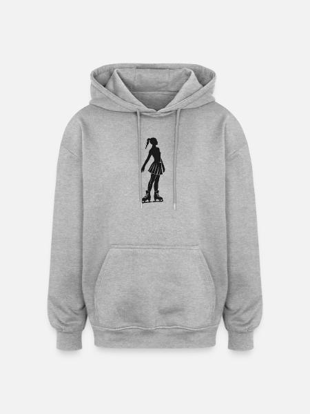 Eis Figure Skater - Cool Silhouette Logo - Oversized Unisex Hoodie - heather grey