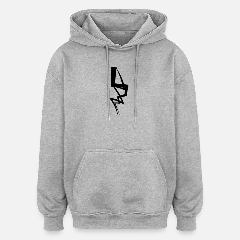 Éclair - Sweat à capuche oversize unisexe - gris chiné