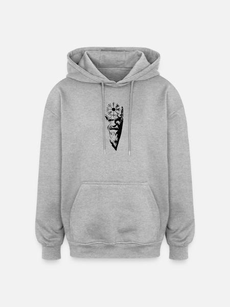 Odin - Oversized Unisex Hoodie - heather grey