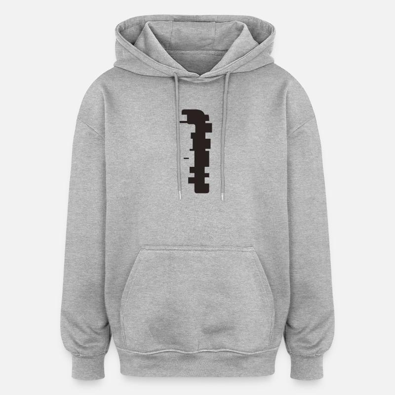 1 - Sweat à capuche oversize unisexe - gris chiné