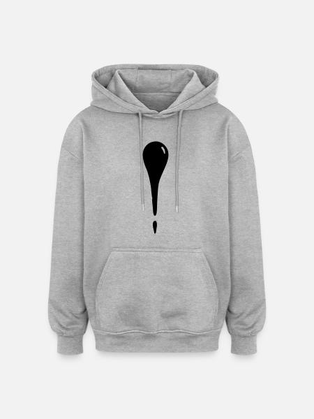 Wassertropfen - Träne - Oversized Unisex Hoodie - Grau meliert