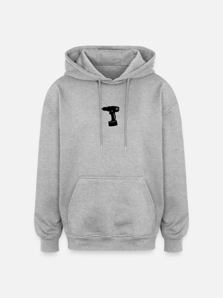 Akkuschrauber - Oversized Unisex Hoodie - Grau meliert