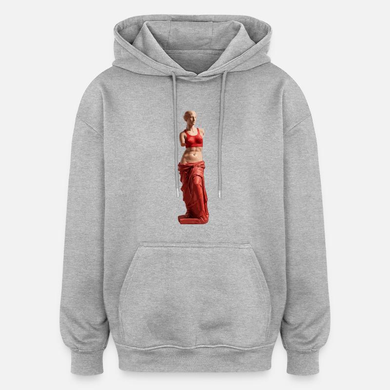 Vénus de Milo habillée - Sweat à capuche oversize unisexe - gris chiné