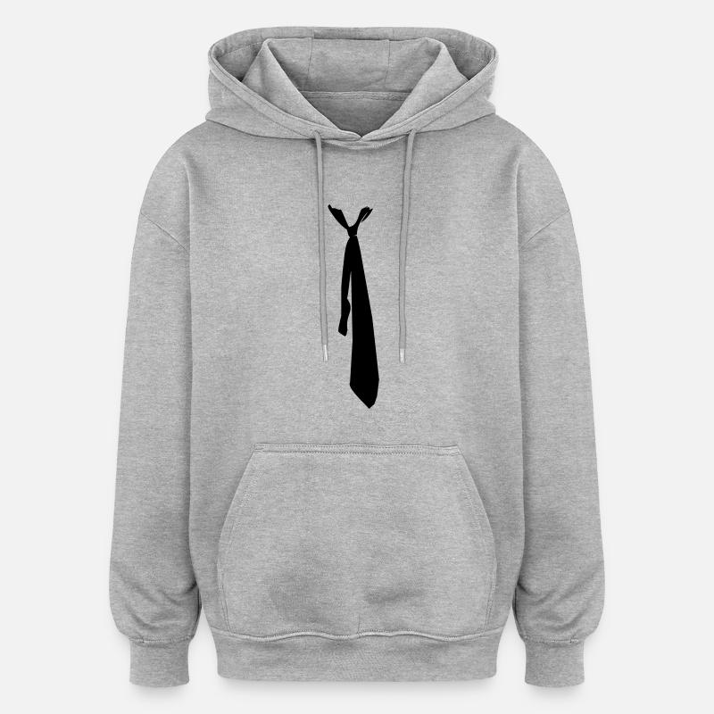 Schlips - Krawatte - Oversized Unisex Hoodie - Grau meliert