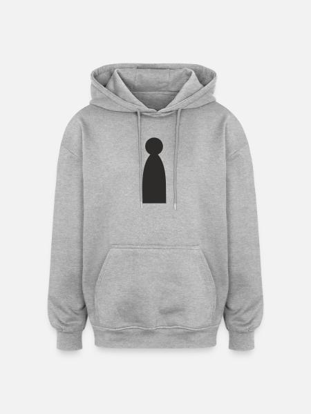 Minimalist Figure Woman - Silhouette - Oversized Unisex Hoodie - heather grey