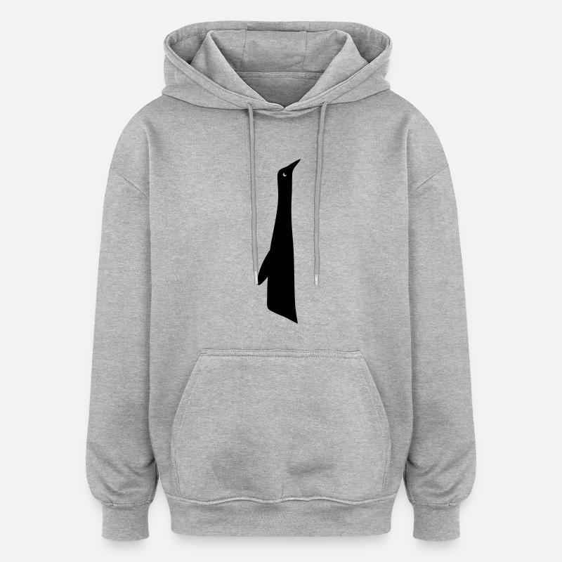 Penguin abstrait - Sweat à capuche oversize unisexe - gris chiné