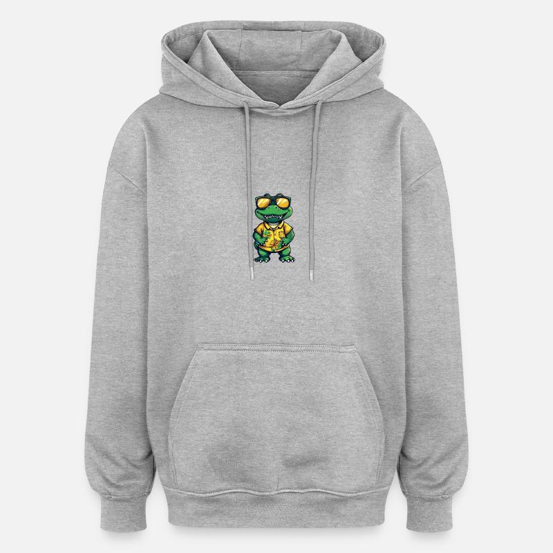 Alligator Cool Été - Sweat à capuche oversize unisexe - gris chiné